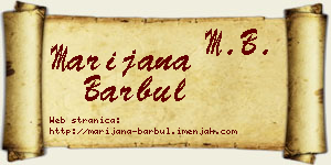 Marijana Barbul vizit kartica